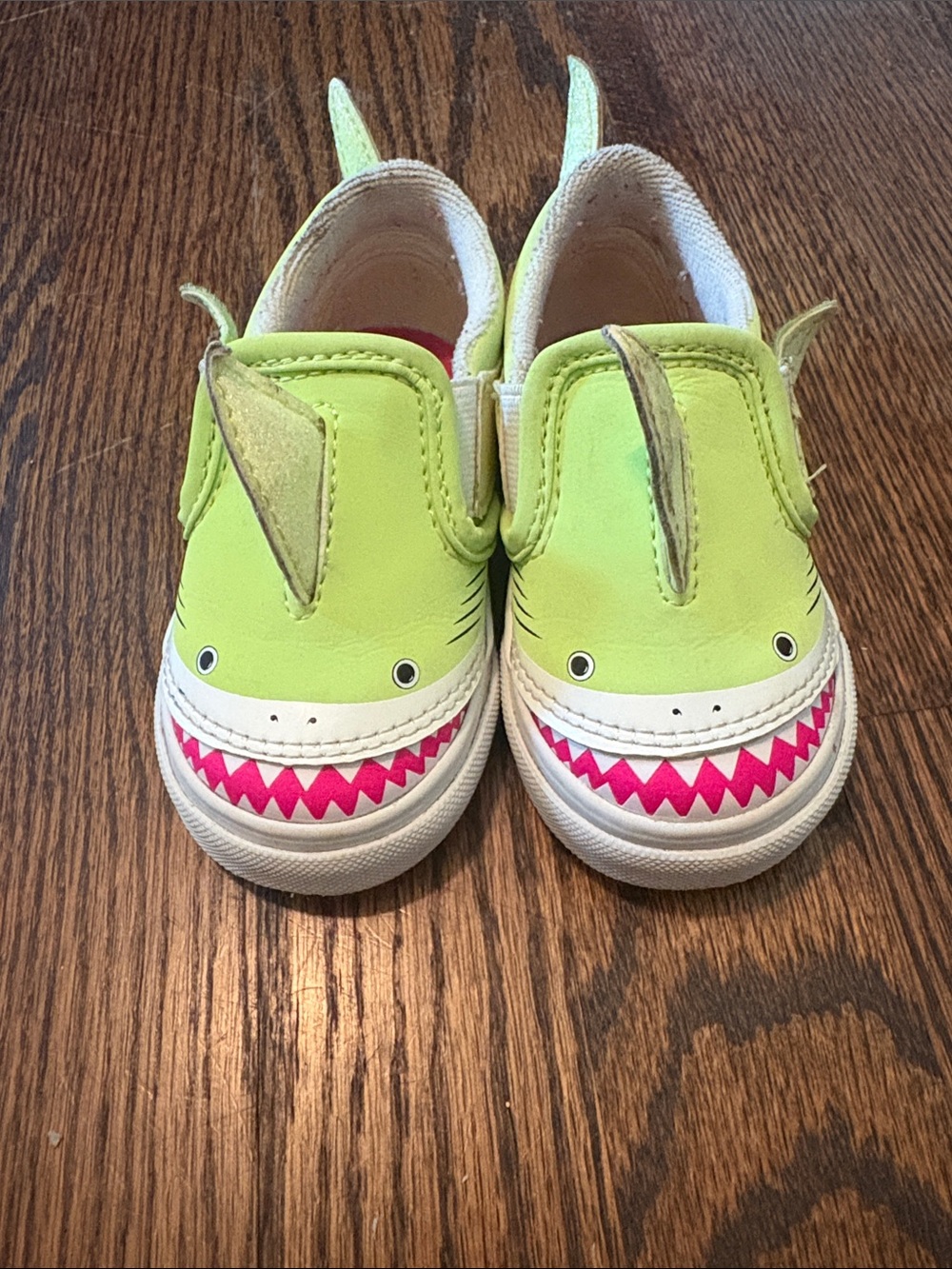 Vans Lime Green & Pink Shark Slip-On Baby Shoes